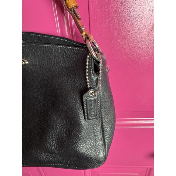 Vtg Y2K Coach Chelsea Pebble Leather Turnlock Top Bag Purse D05S-8A38 BLUE Navy - Picture 6 of 13